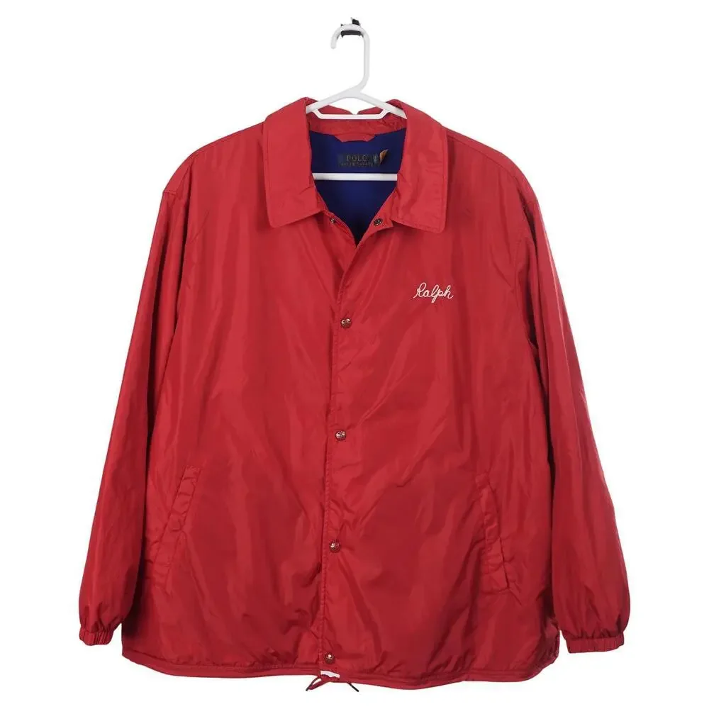 NWOT Polo Ralph Lauren Coach Jacket 3XB Red Nylon NY State Champs P Wing Snap